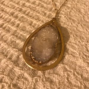 Druzy teardrop necklace